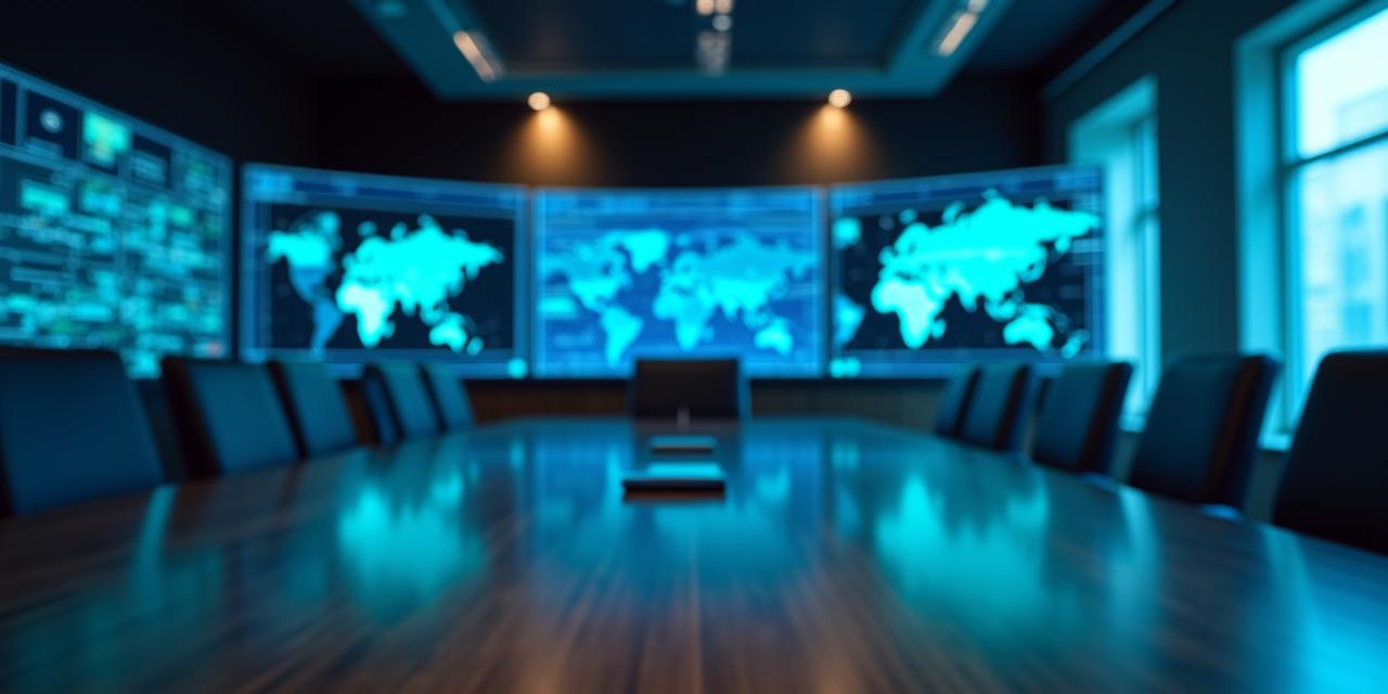 Analysts reviewing large scale data visualisations on screen